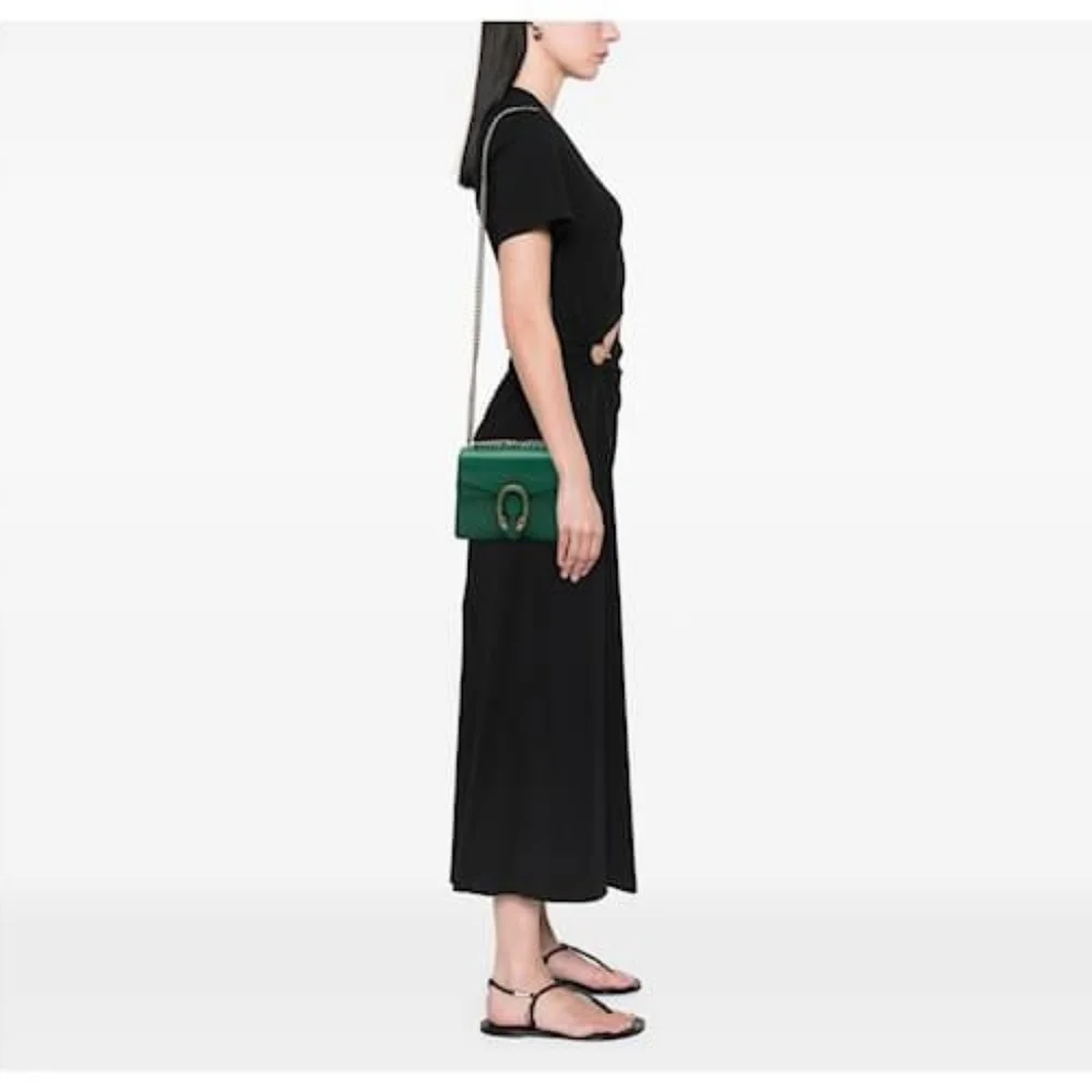 Gucci Small Leather Dionysus Crossbody Bag Green